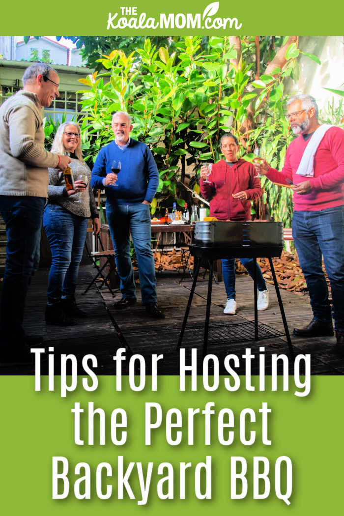 Tips for Hosting the Perfect Backyard Family BBQ. Photo of adults standing around an outside grill by Kampus Production via Pexels.