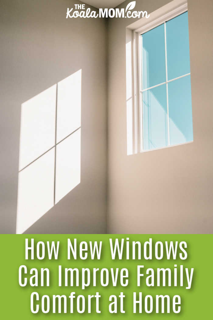 How New Windows Can Improve Family Comfort at Home. Photo of blue sky outside a big window, with bright light reflection hitting white wall, by Kayley via Pexels.
