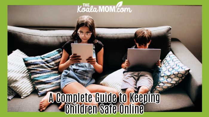 A Complete Guide to Keeping Children Safe Online. Photo of a girl on a tablet and a boy on a laptop sitting together on a couch by Helena Lopes via Pexels.